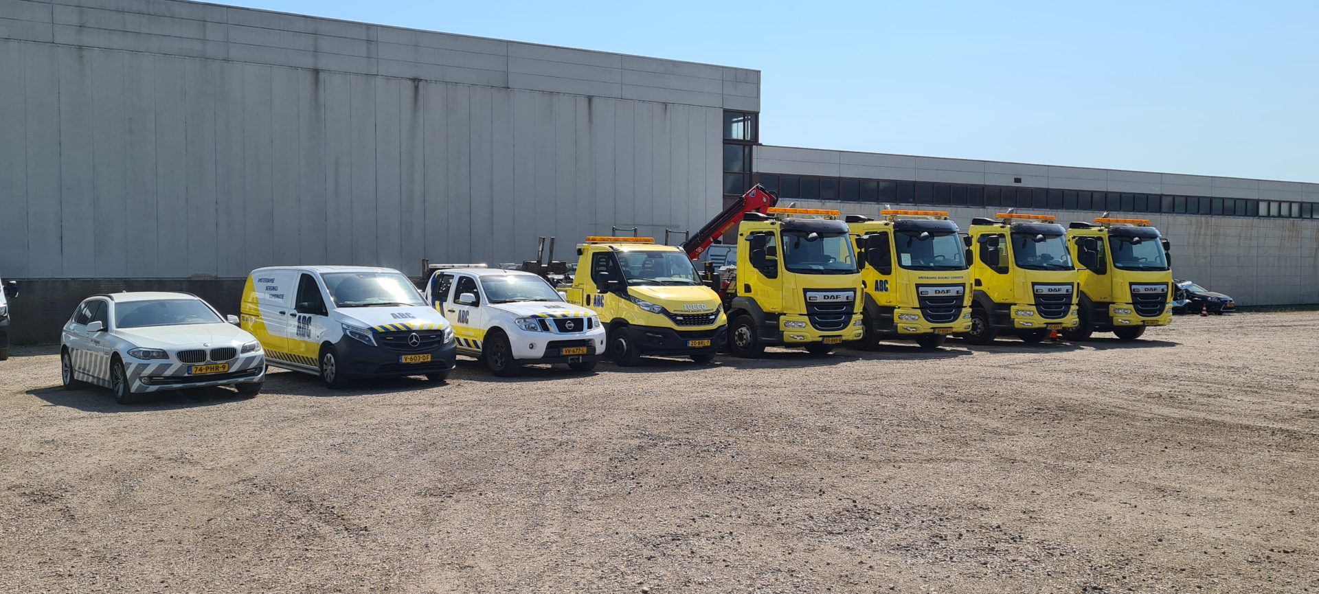 Wagenpark van ABC berging en sleepdienst uit Amsterdam